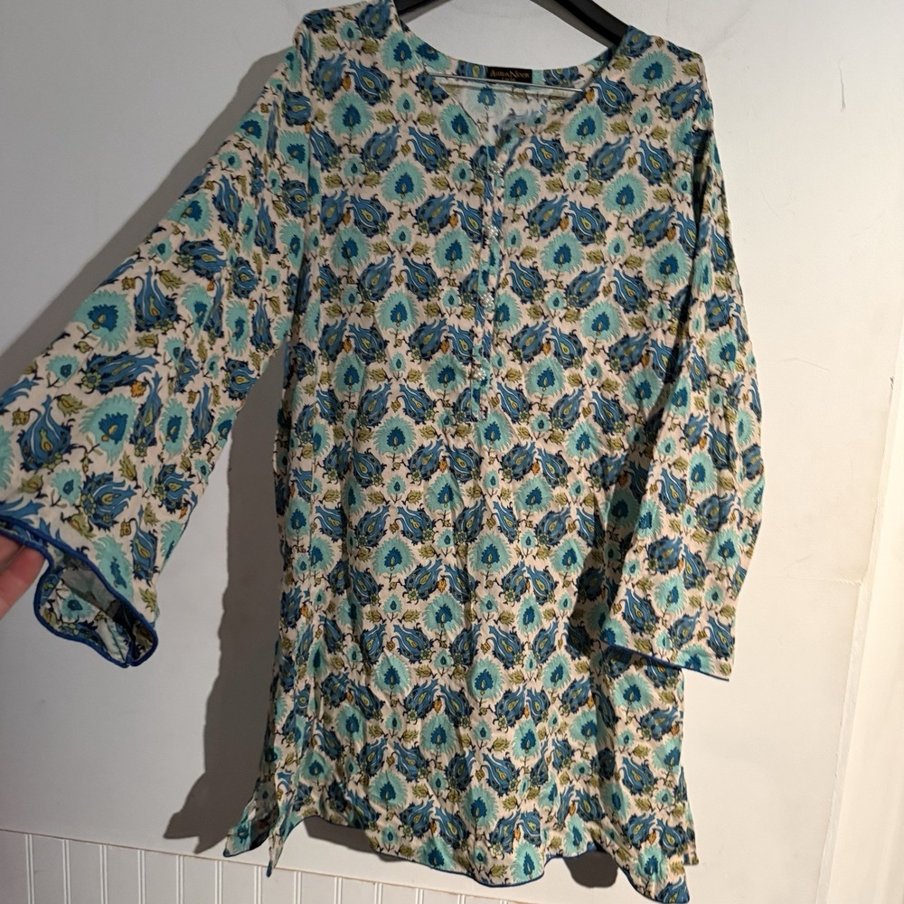 Agha Noor Large Tunic Boho Resort Mandala Print Festival Coastal Colorful